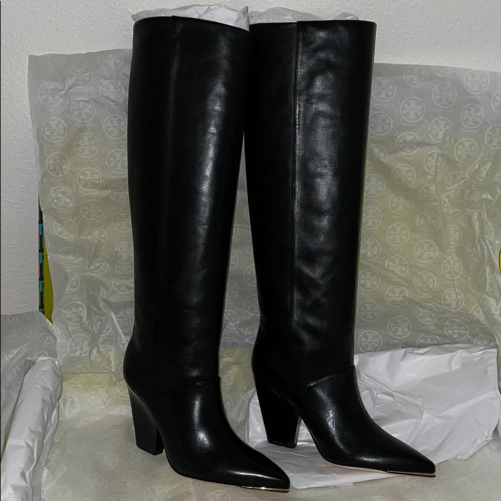 Tory Burch black long boots 6.5